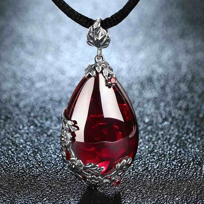Drezden Red Goth Gothic Drop Necklaces