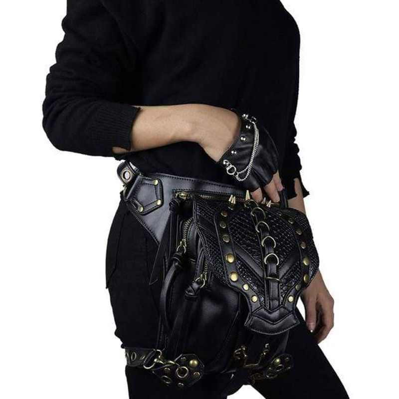 Drezden Goth Black Steampunk Waist Bag