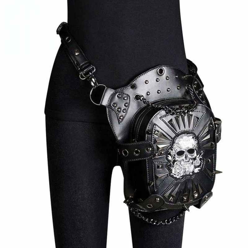 Drezden Goth Gothic Skull Chained Bag