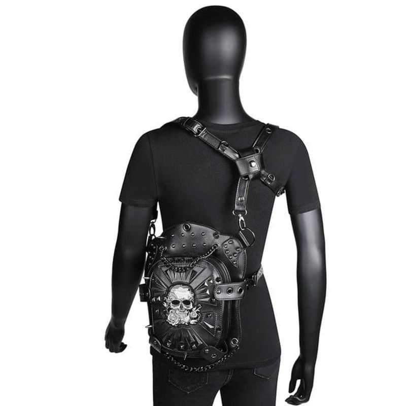 Drezden Goth Gothic Skull Chained Bag