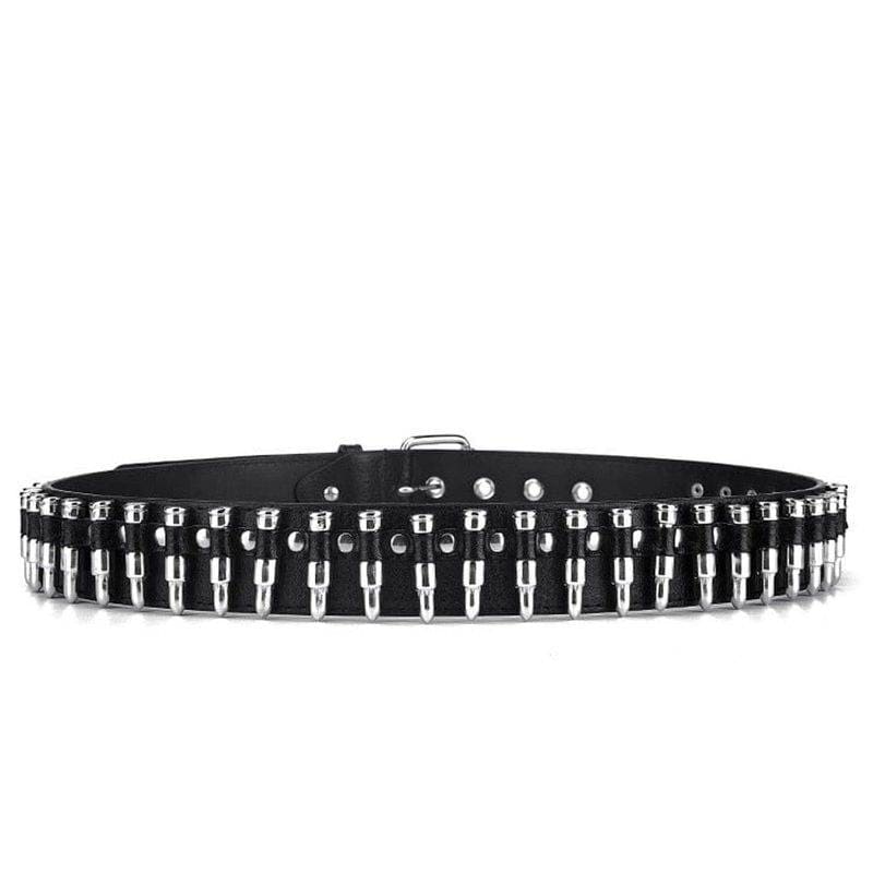Drezden Goth Men's Punk Bullets Faux Leather Belt