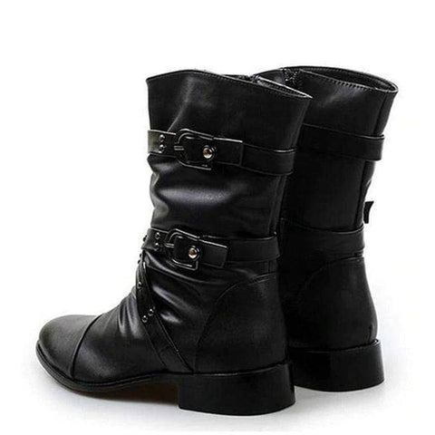 Drezden Goth Men's Buckle Pointed Toe Boots