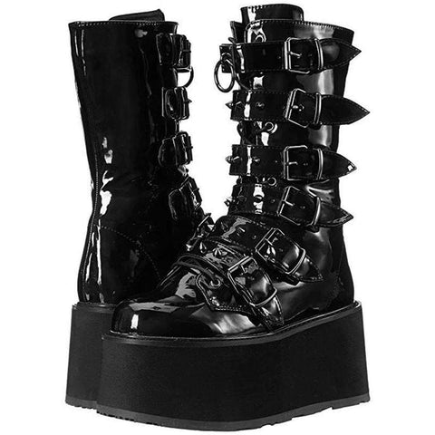 Drezden Goth Rivet Platform Boots- Patent