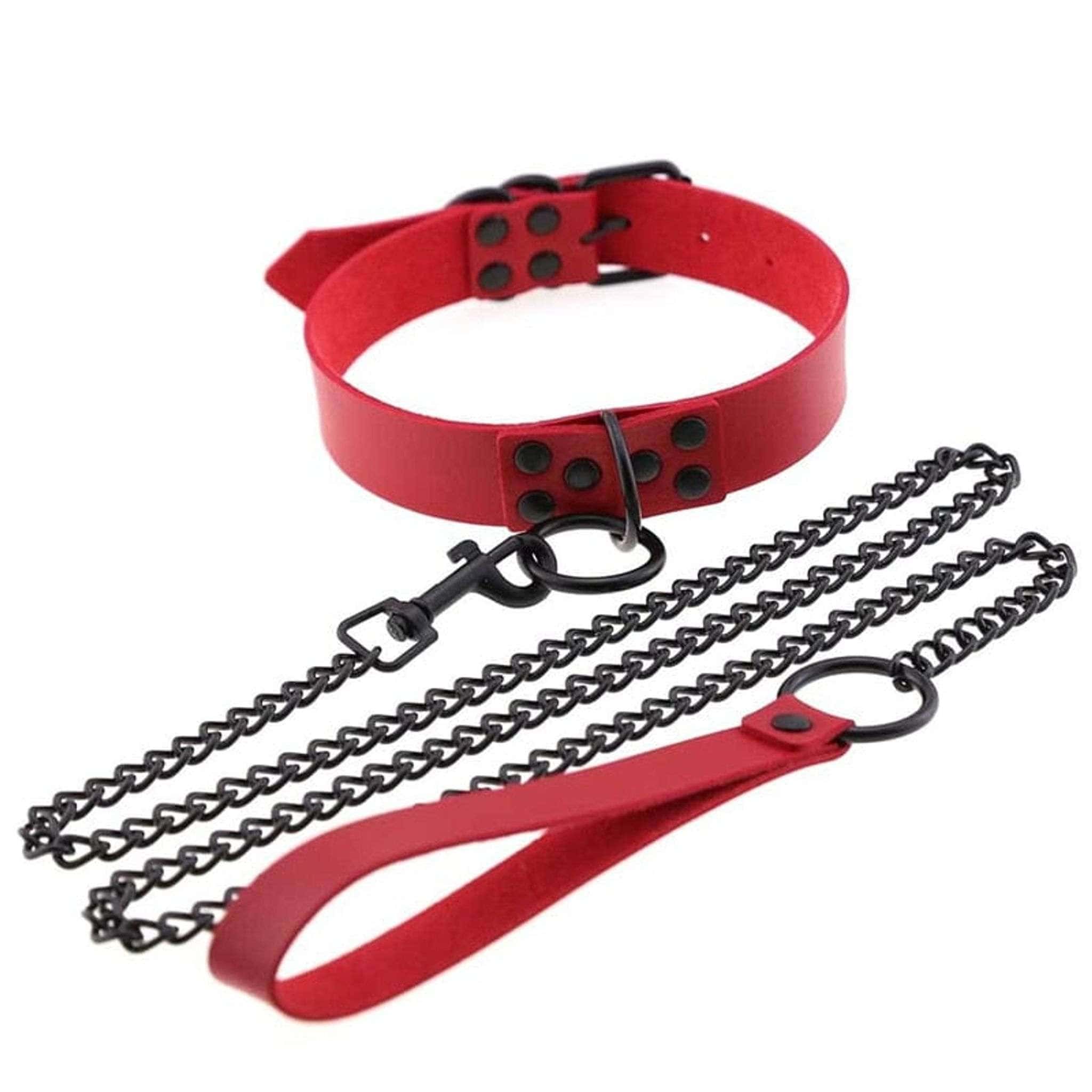 Drezden Goth Gothic Punk Chokers With Leash