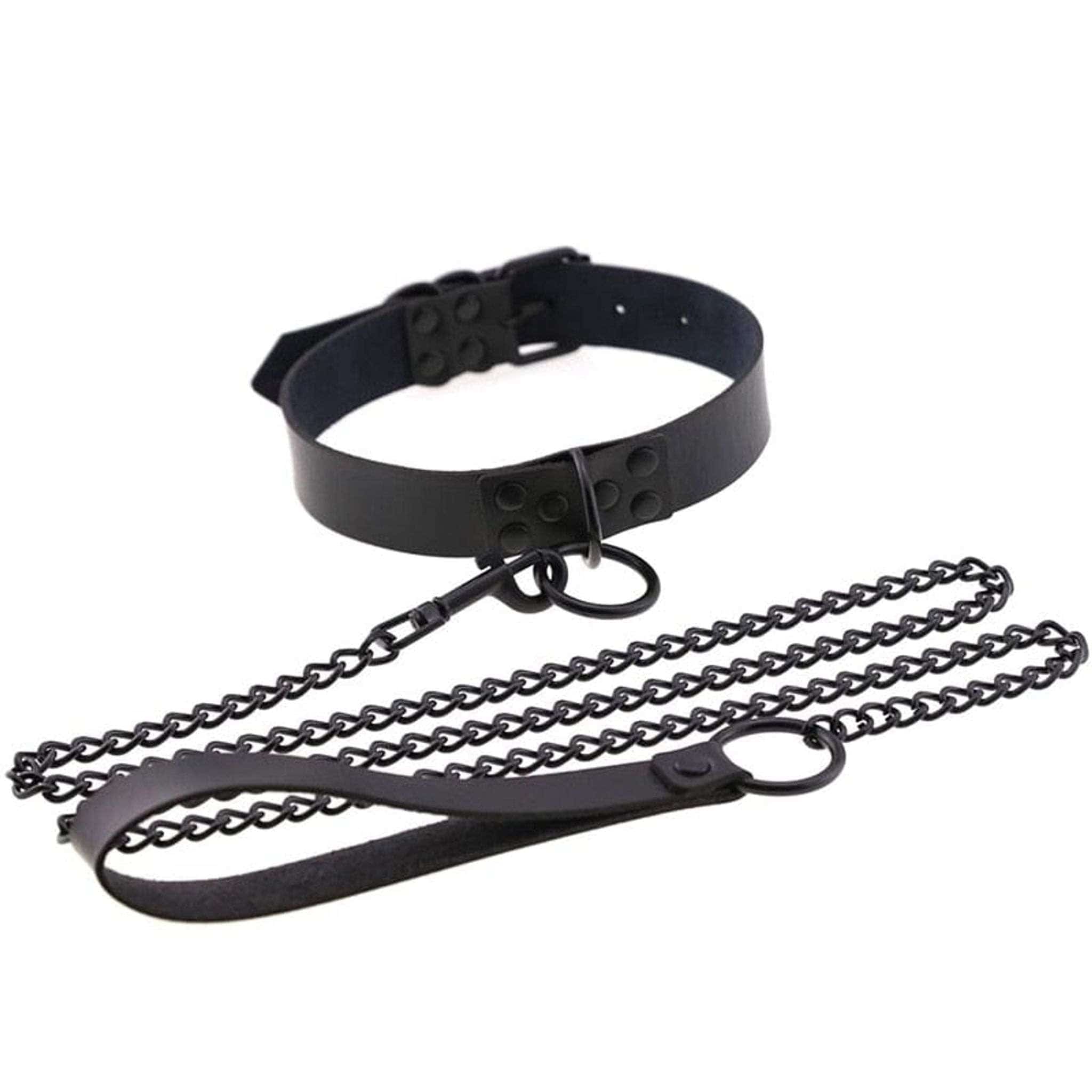 Drezden Goth Gothic Punk Chokers With Leash