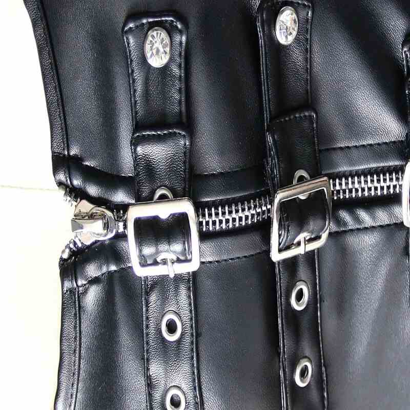 Drezden Goth Black Zipper Sexy Corset