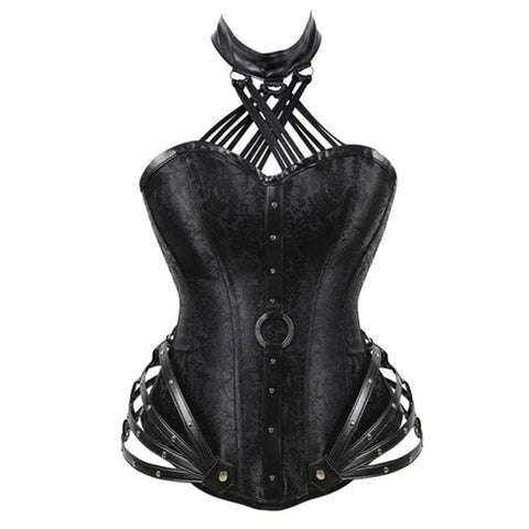 Women's Gothic Side Zipper Halter Top Corset
