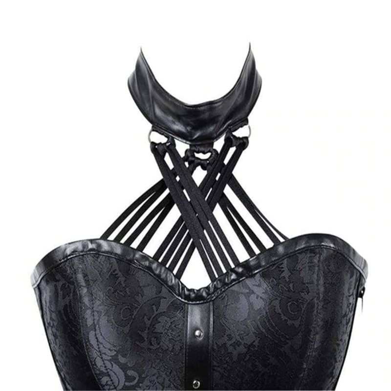 Drezden Goth Women's Gothic Side Zipper Halter Top Corset