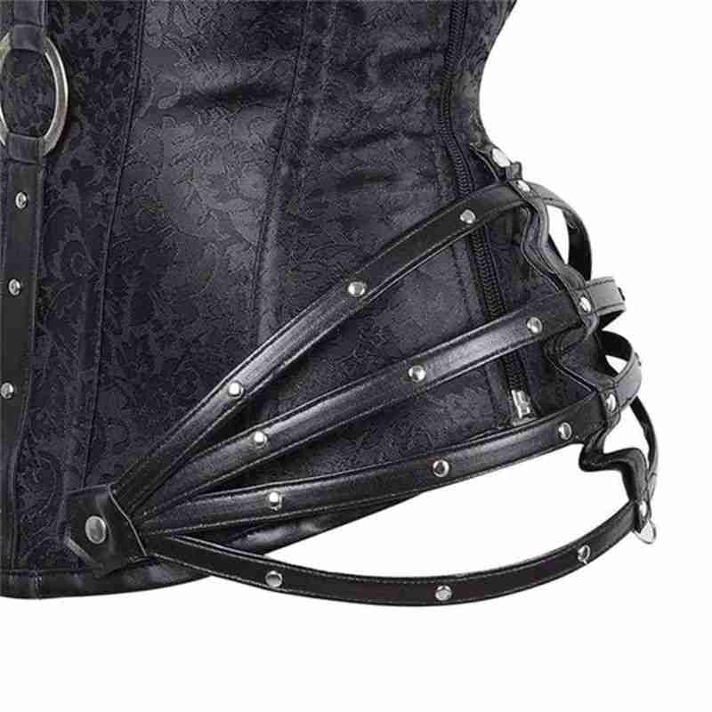 Drezden Goth Women's Gothic Side Zipper Halter Top Corset