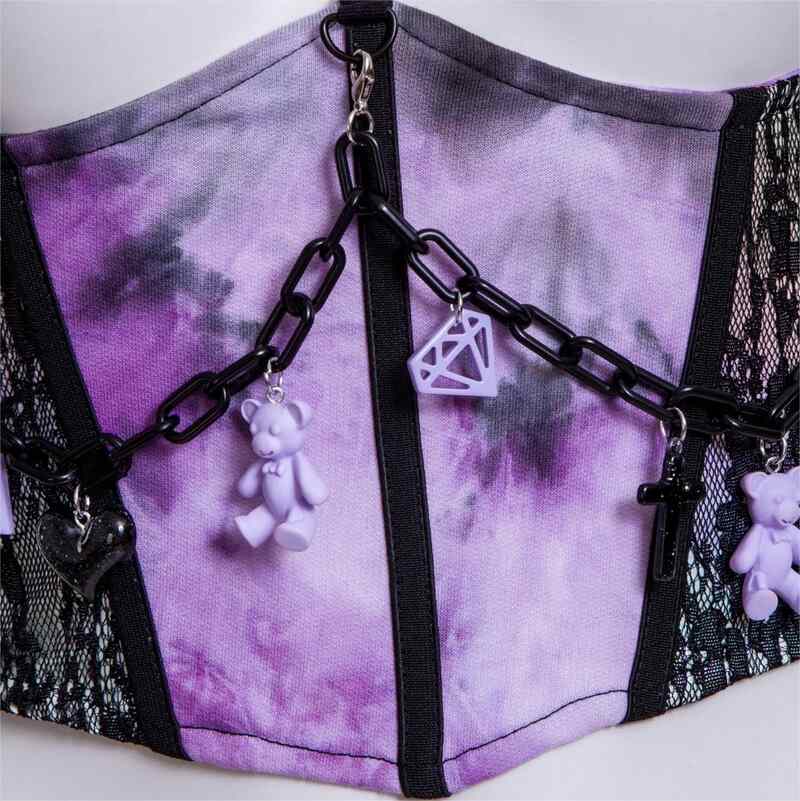 Drezden Goth Women's Grunge Lace Splice Tie-dyed Vest