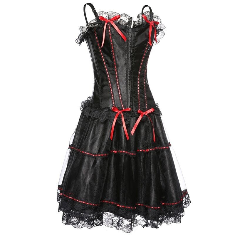 Drezden Goth Gothic Burlesque Top And Skirt Set