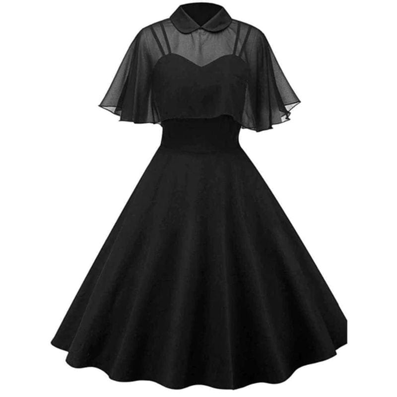 Drezden Goth Gothic Lace Cape Dress
