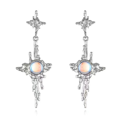 Gothic Irregular Star Stone Earrings
