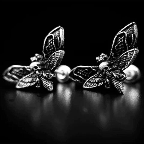 Drezden Goth Gothic Moth Earrings