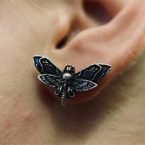 Gothic Moth Earrings