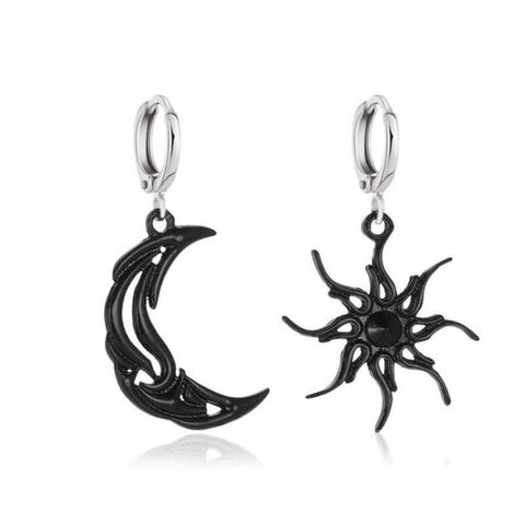Gothic Sun & Moon Earrings