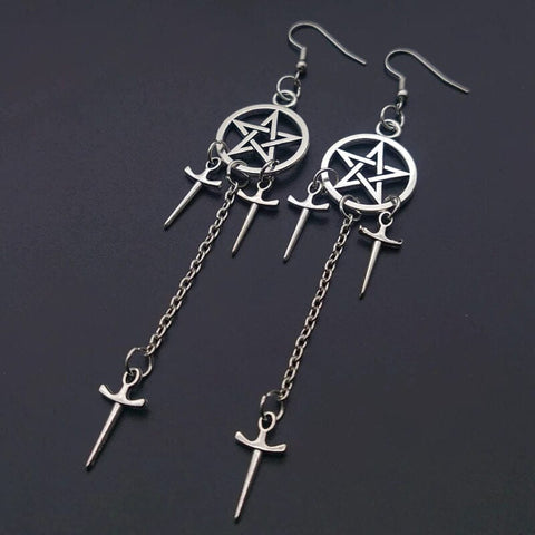 Pentagram Swords Earrings