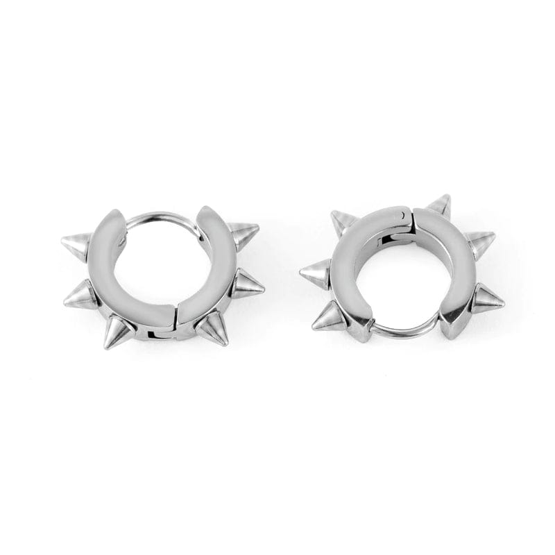 Drezden Silver Goth Punk Spike Earrings