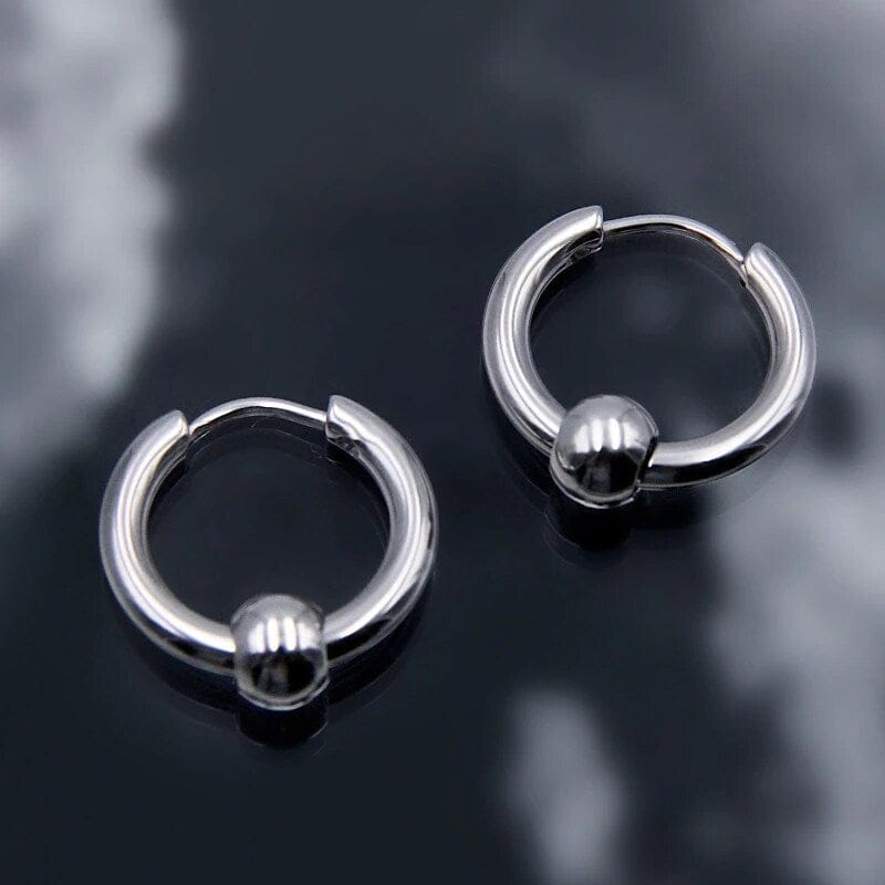 Chic 1Pair Cool Punk Men's Stainless Steel Hoop Piercing Round Earring Ear  Stud… | Мужские серьги, Пирсинг, Мужские украшения