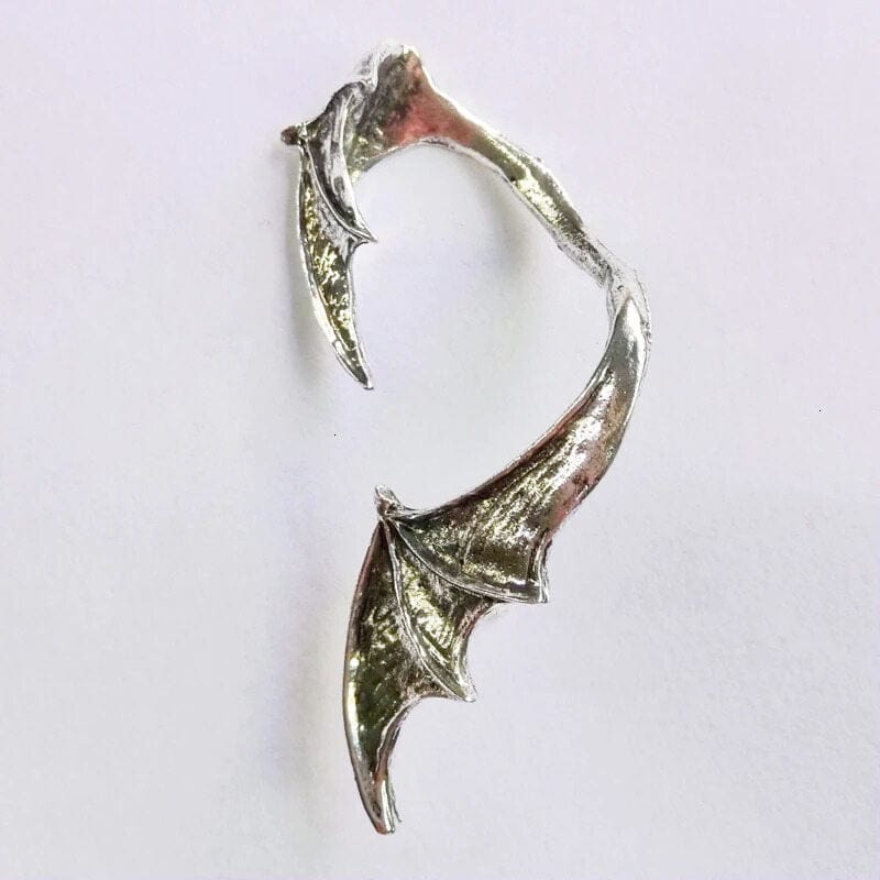 Drezden Silver Wing Goth Vintage Punk Rock Dragon Cuff Earrings (1pcs)
