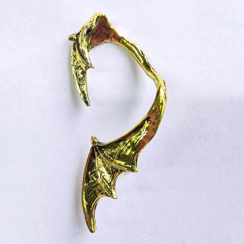 Drezden Bronze Wing Goth Vintage Punk Rock Dragon Cuff Earrings (1pcs)