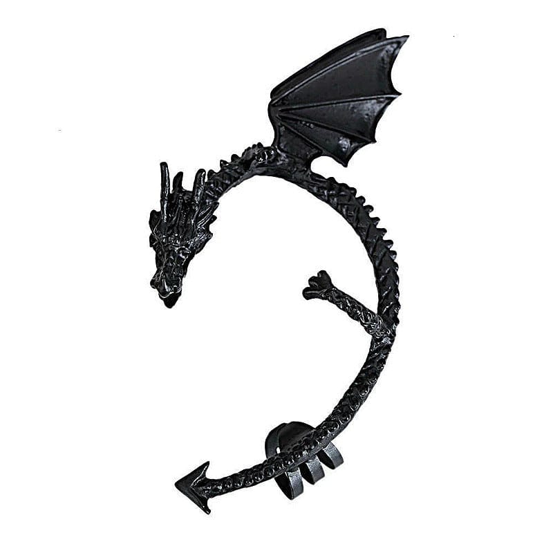 Drezden Dragon Wrap Black Goth Vintage Punk Rock Dragon Cuff Earrings (1pcs)