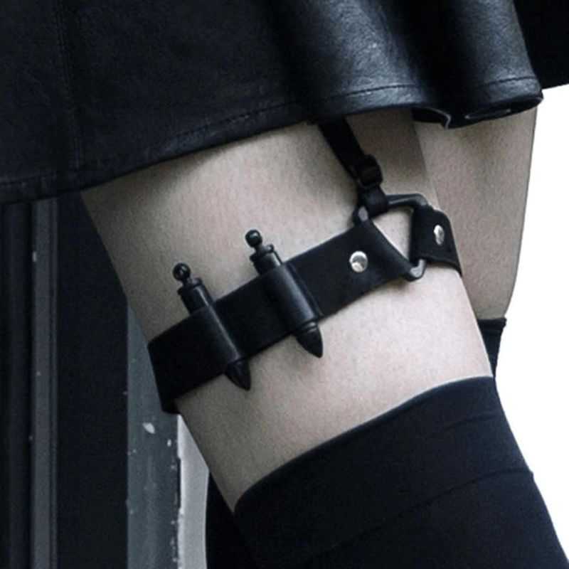 Sexy Lace Garter Belt Hollow Heart Cross Dark Punk Leg Ring