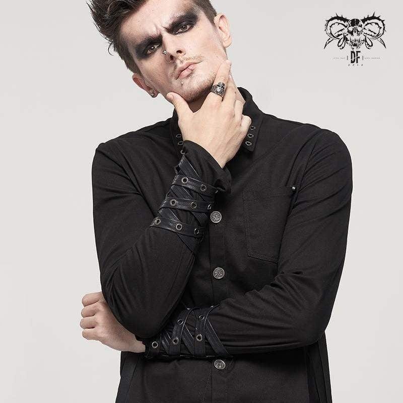 Drezden Goth Men's Gothic Cutout Faux Leather Arm Sleeves