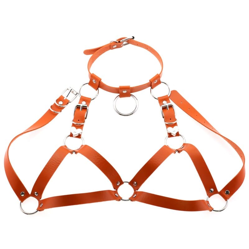 Drezden Orange Goth Gothic Chest Harnesses