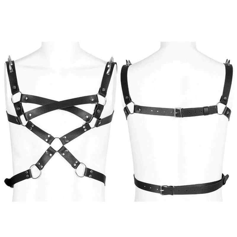 Darkness Entwined' Black Alt Goth Faux Fake Leather Leg Harness