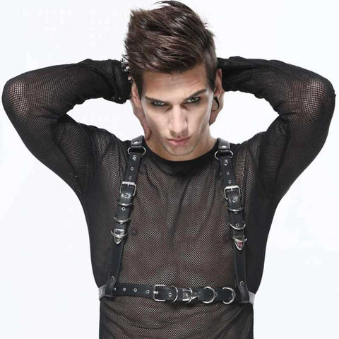 Men's Punk Strap Faux Leather Body Chest Half Harness