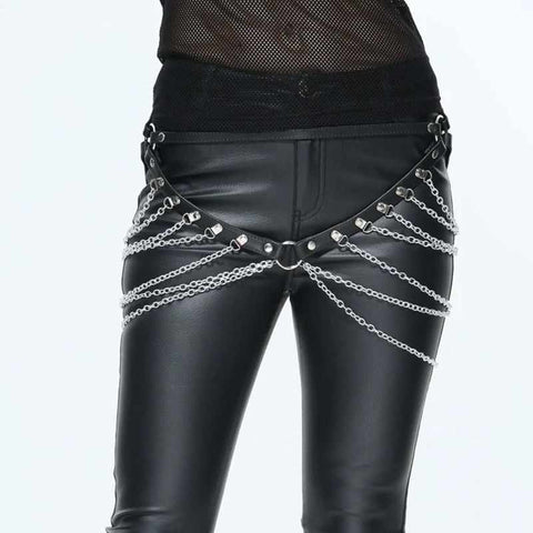 Punk Chained Faux Leather Adjustable Harness
