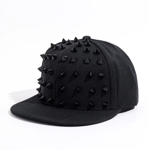 Drezden Black Goth Gothic Punk Spike Cap