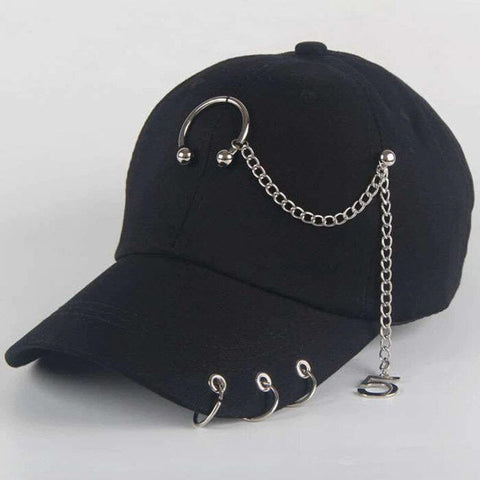 Men's Gothic Multi-Chain Piercing Cap