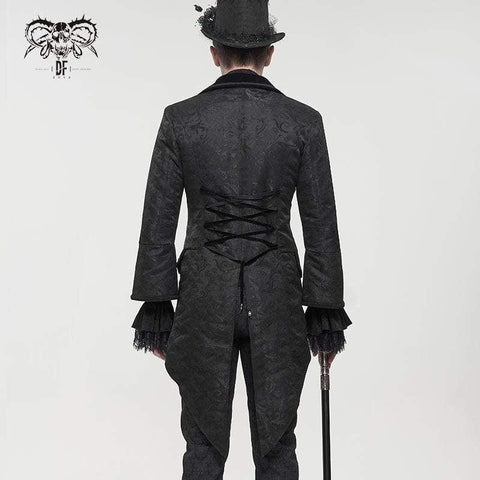Drezden Goth Men's Gothic Toned Horn Sleeved Swallow-tailed Coat
