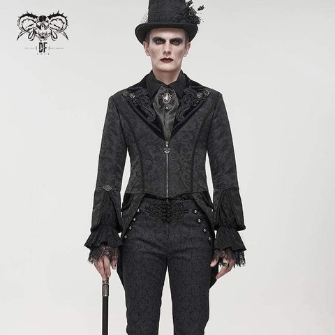 Men's Gothic Toned Horn Sleeved Swallow-tailed Coat