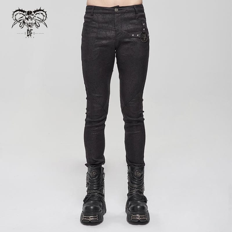 Men's Punk Metal Chain Cargo Pants with Detachable Legs