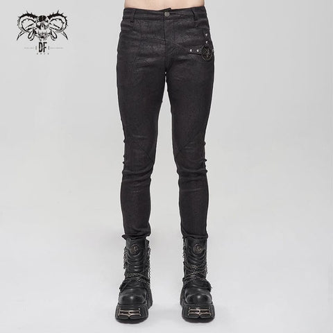 Men's Gothic Slim Fitted Metal Star Pants