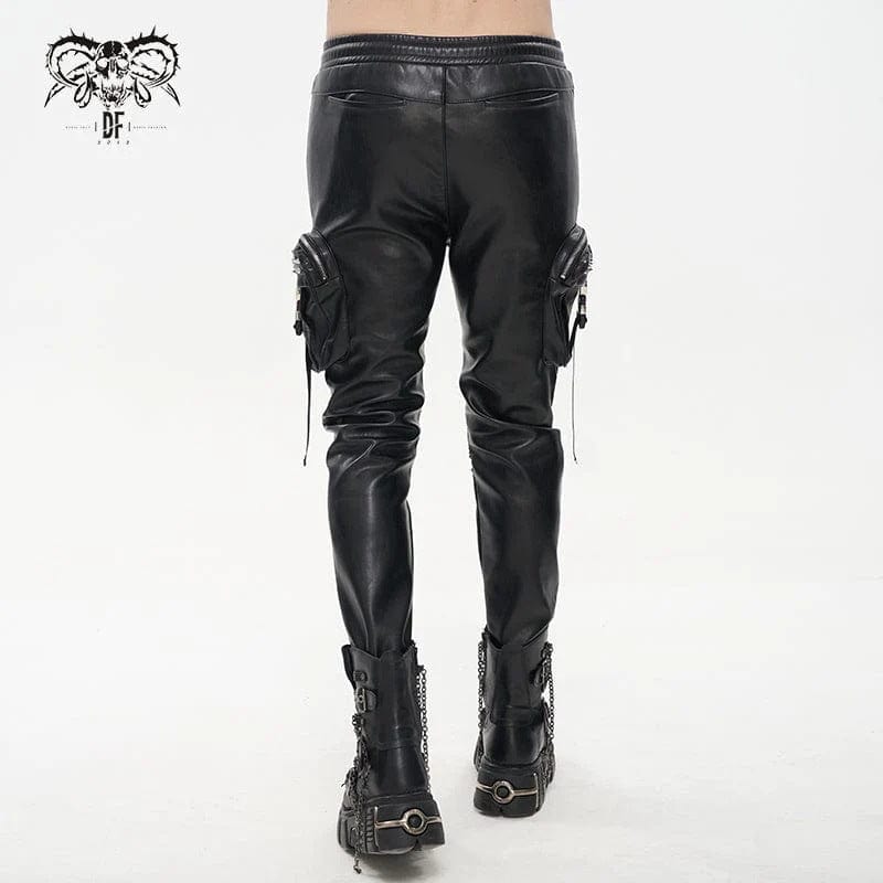 Imitation leather trousers - Black - Men