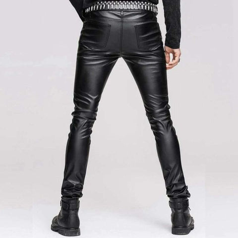 Drezden Goth Men's Punk Faux Leather Pants