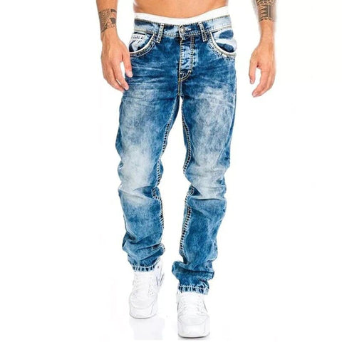 Drezden Dark Blue / S Goth Streetwear Zipper Slim Fit Jeans