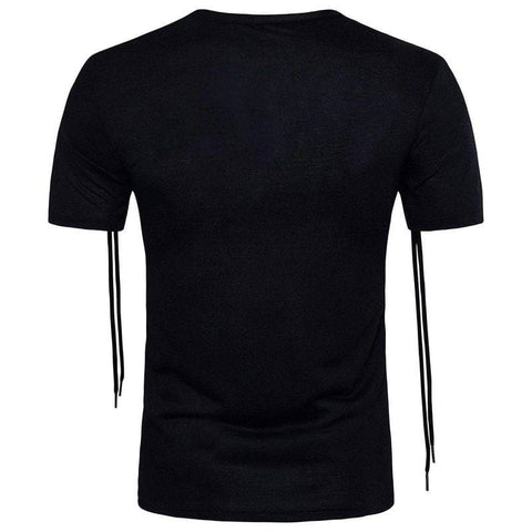Drezden Goth Men's Crisscross Grommet Slim Fitted Cotton T-Shirt