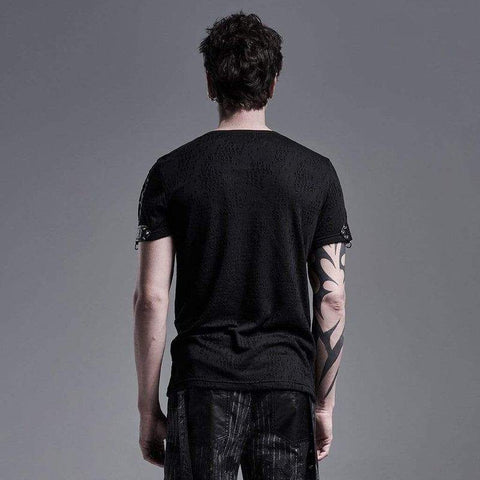 Drezden Goth Men's Gothic Net Fitted T-shirts
