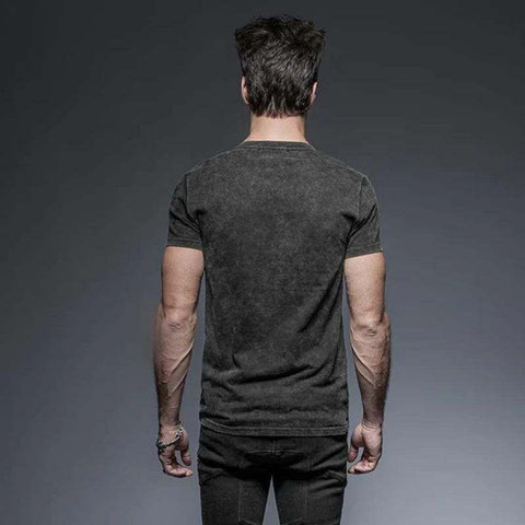 Drezden Goth Men's  Zipper Lace Up T Shirt With Straps