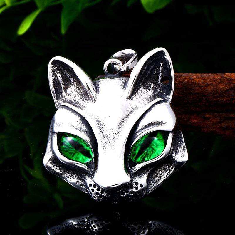 Drezden Goth Cat Head Pendant