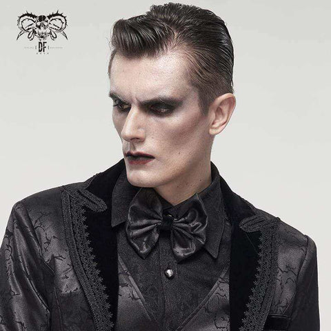 Drezden One Size(Length:.12"/ 13cm Width: 4.53"/11.5cm) Goth Men's Gothic Bowknot Necktie Black
