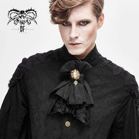 Drezden Goth Men's Vintage Lace Edge Pendent Black Bowties