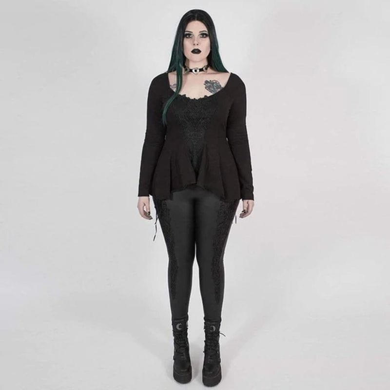 Drezden Goth Women's Gothic Top with Scoop Neck