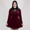 Women's Plus Size Gothic Scarlet And Black Short Collared Dress