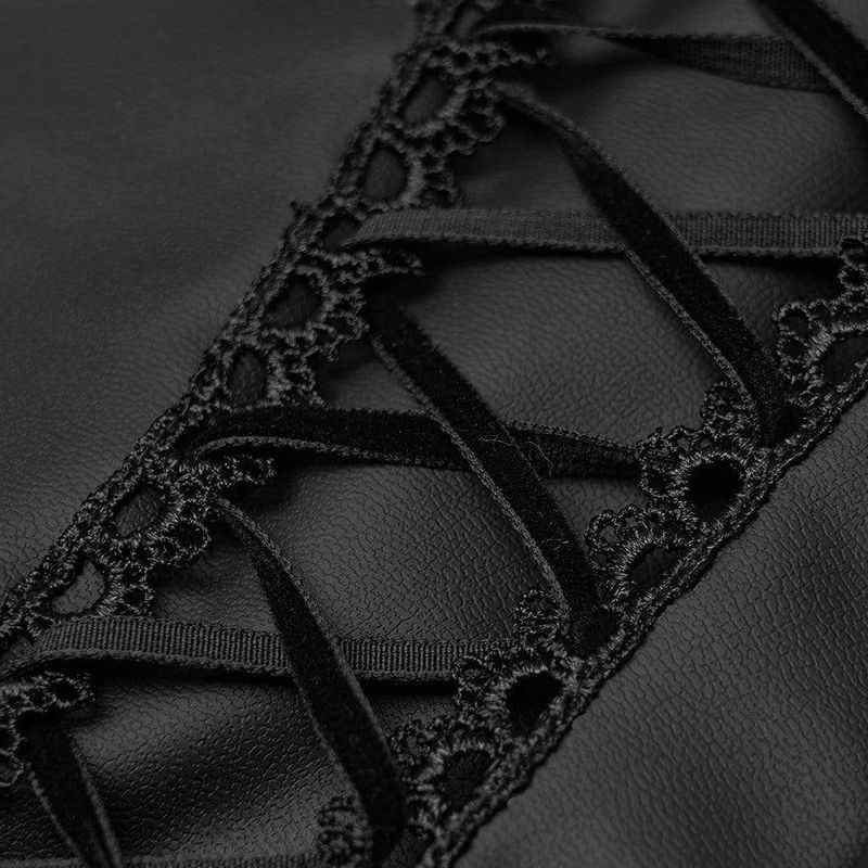 Gothic irregular lines tights - Black